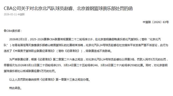 赵睿CBA复出首战迎战福建男篮 公开致歉回应停赛